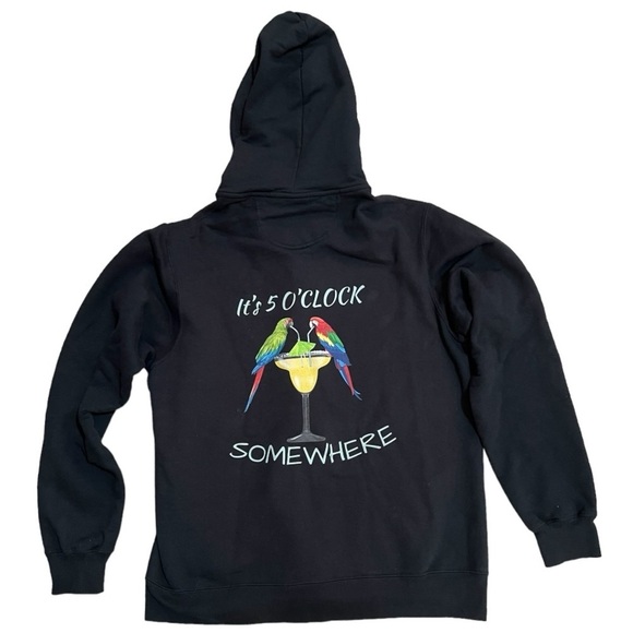 Port & Company Core Fleece Full-Zip Hooded Sweatshirt Black With Graphics Size M - Picture 1 of 5